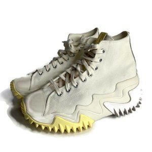 Converse High-Top Sneakers in White and Yellow